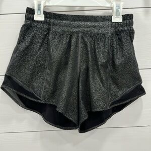 Lululemon silver foil shorts